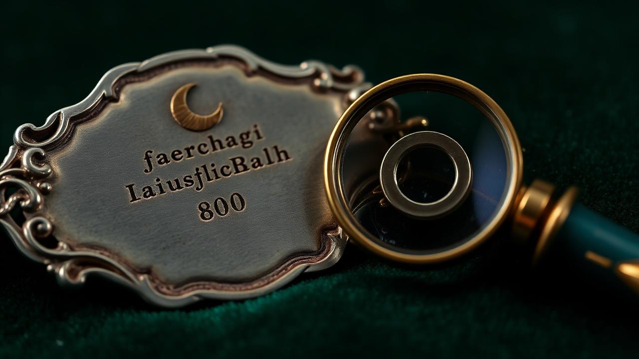 German and Austrian fineness mark detail on bottle green velvet – atmospheric image, not a determination example.