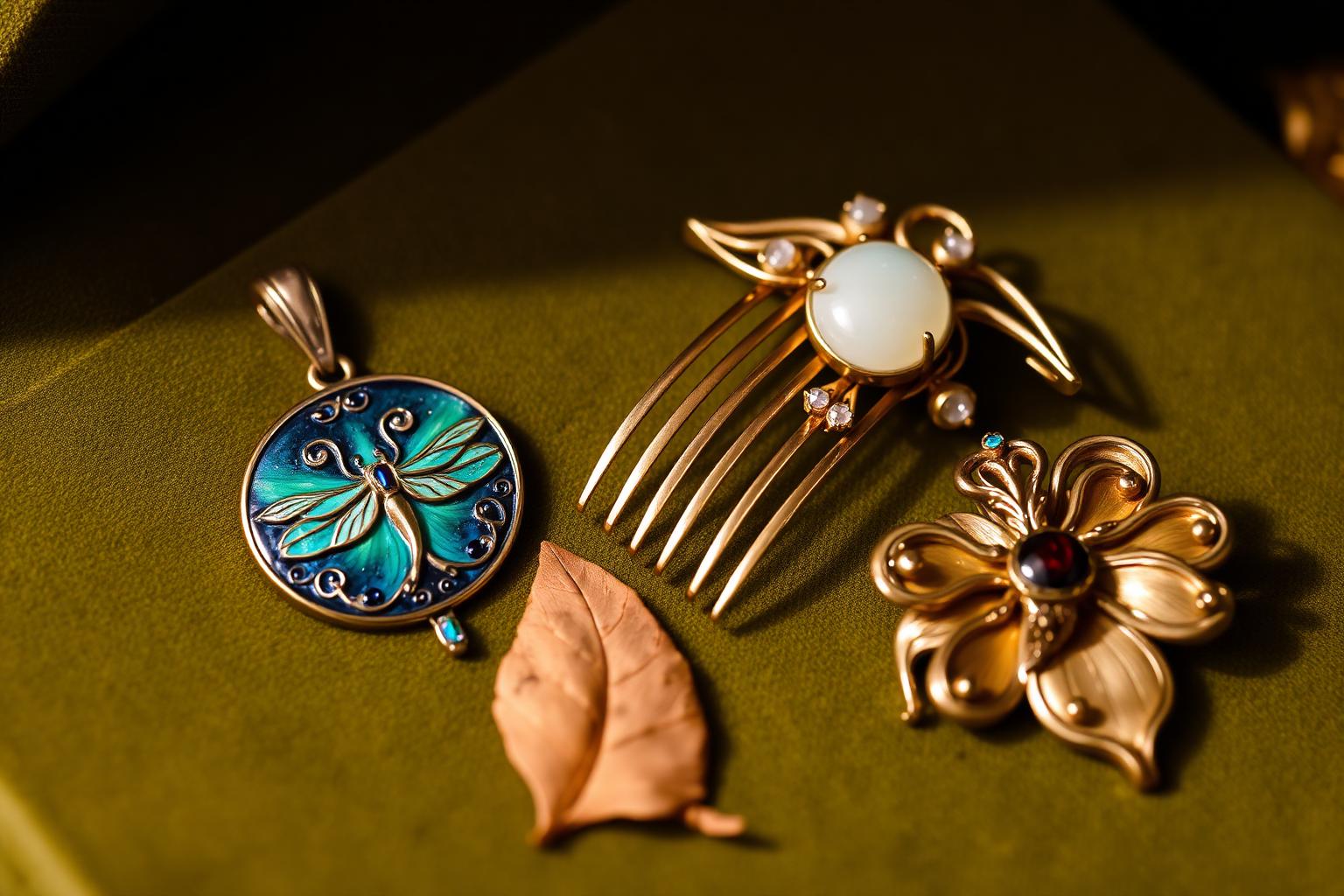 Vintage still life art nouveau jewellery (1890–1910)