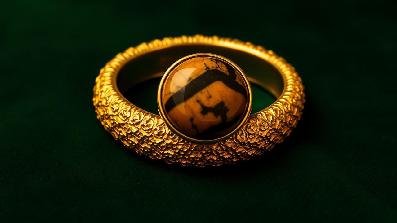 Vintage jewel from the 1970s and 1980s on bottle-green velvet — mood image, not a determination example.